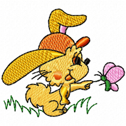 Rabbits Embroidery Design 8
